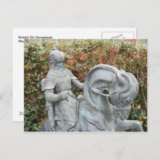 Carte Postale Chevalier à cheval (Devant / Derrière)