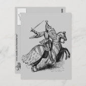 Carte Postale Chevalier à cheval (Devant / Derrière)