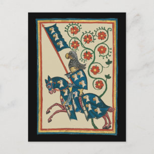Carte Postale Chevalier Avec Aigle Heraldry, Médiéval Du 14ème S