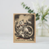 Carte Postale Chevalier contre Dragon (Debout devant)