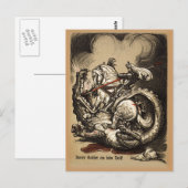Carte Postale Chevalier contre Dragon (Devant / Derrière)
