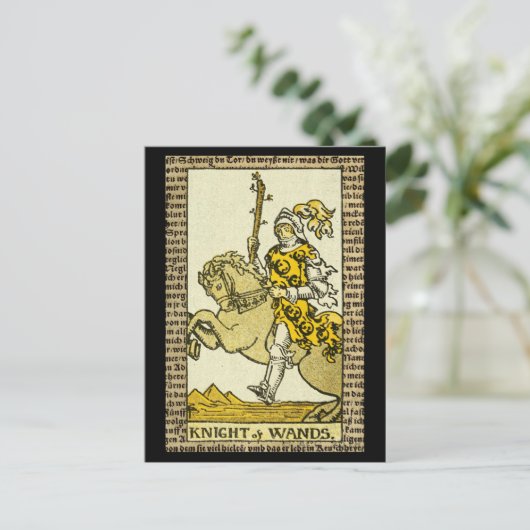 Carte Postale Chevalier de Wands Tarot (Debout devant)