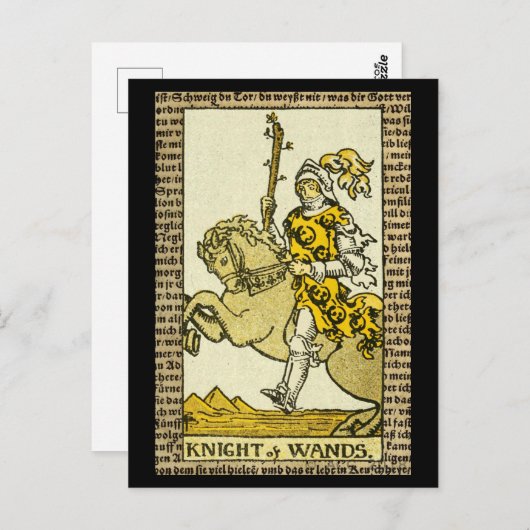 Carte Postale Chevalier de Wands Tarot (Devant / Derrière)