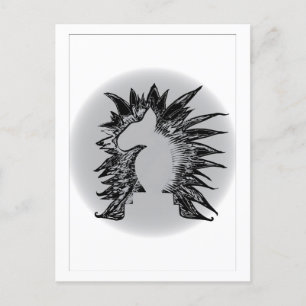 Carte Postale Chevalier d'échecs EBT illustration d'art moderne 