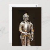 Carte Postale Chevalier en armure brillante (Devant / Derrière)