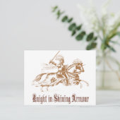 Carte Postale chevalier en armure brillante (Debout devant)