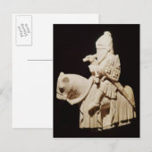 Carte Postale Chevalier en armure sur son cheval (Devant / Derrière)