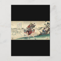 Chevalier guerrier japonais ukiyo-e cheval samoura