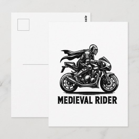 Carte Postale chevalier médiéval (Devant / Derrière)