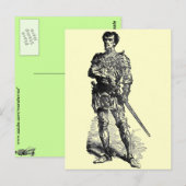 Carte Postale Chevalier médiéval (Devant / Derrière)