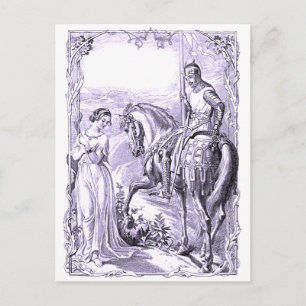 Carte Postale Chevalier médiéval et Dame