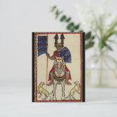 Carte Postale Chevalier médiéval face à l'avant (Debout devant)
