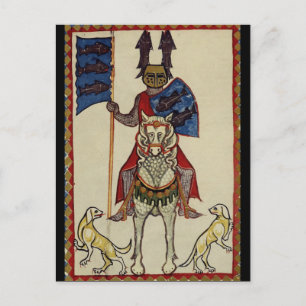 Carte Postale Chevalier médiéval face à l'avant