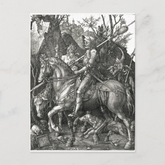 Carte Postale Chevalier, Mort & Diable - Albrecht Dürer c. 1513 (Devant)