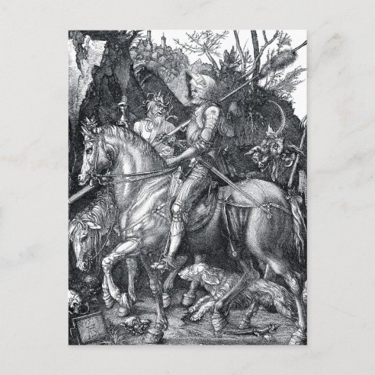 Carte Postale Chevalier, mort et diable - Albrecht Dürer (Devant)