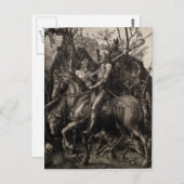 Carte Postale Chevalier, mort et le diable par Albrecht Durer (Devant / Derrière)