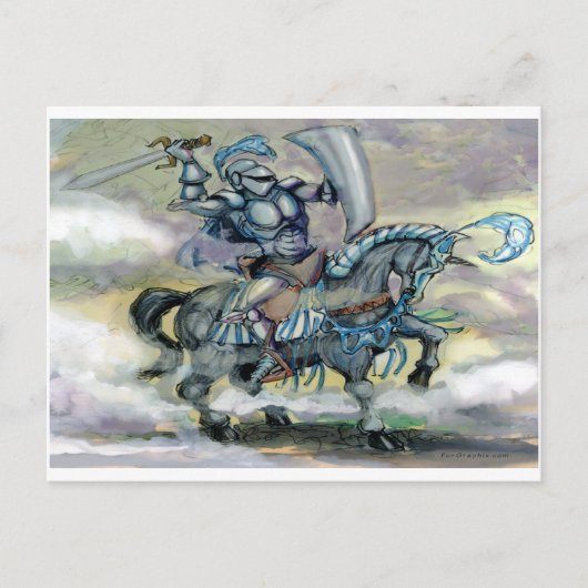 Carte Postale Chevalier n Dragon (Devant)