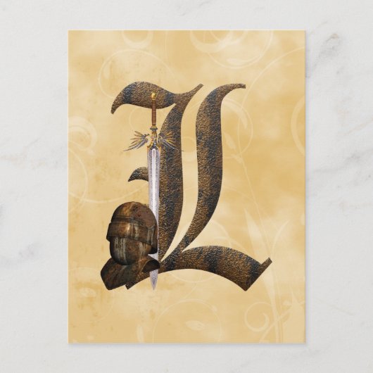 Carte Postale Chevalier rouillé L initial (Devant)