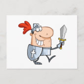 Carte Postale Chevalier souriant avec épée (Devant)