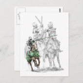 Carte Postale Chevaliers de la Renaissance médiévale (Devant / Derrière)