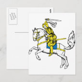 Carte Postale Chevaliers Médiévaux Chevaliers Lions Castle Party (Devant / Derrière)