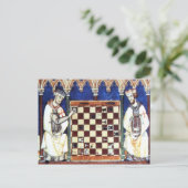 Carte Postale Chevaliers Templiers Jouer aux échecs (1283) (Debout devant)