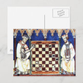 Carte Postale Chevaliers Templiers Jouer aux échecs (1283) (Devant / Derrière)