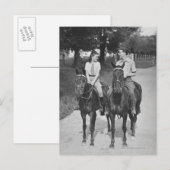 Carte Postale Chevaux à cheval en couple (Devant / Derrière)