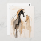 Carte Postale Chevaux Abstraits (Devant / Derrière)