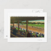 Carte Postale Chevaux Aller à la poste sur la piste de course (Devant / Derrière)