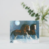 Carte Postale Chevaux Courant Dans La Neige (Debout devant)