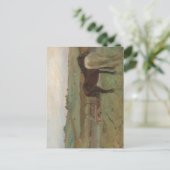 Carte Postale Chevaux dans une prairie, Peinture à l'huile, Edga (Debout devant)