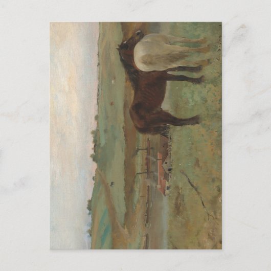 Carte Postale Chevaux dans une prairie, Peinture à l'huile, Edga (Devant)