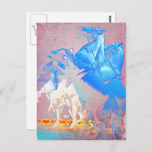 Carte Postale Chevaux d'Art numérique du cirque (Devant / Derrière)