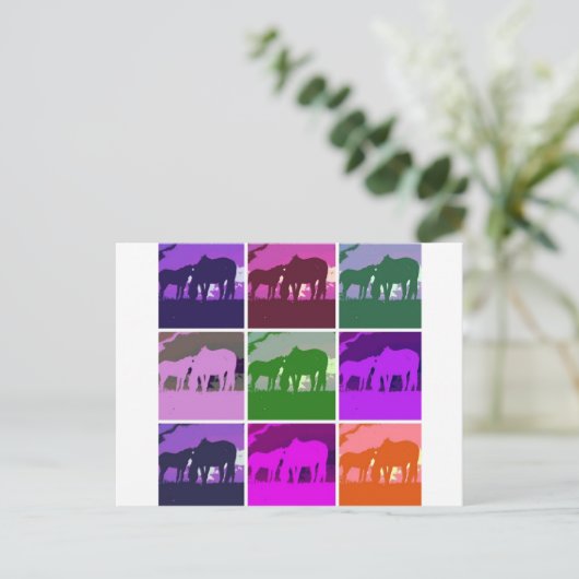 Carte Postale Chevaux d'art pop (Debout devant)
