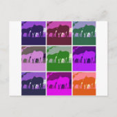 Carte Postale Chevaux d'art pop (Devant)