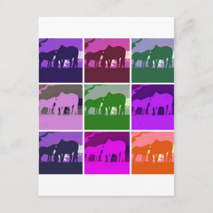 Carte Postale Chevaux d'art pop