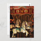 Carte Postale Chevaux de carrousel (Devant / Derrière)