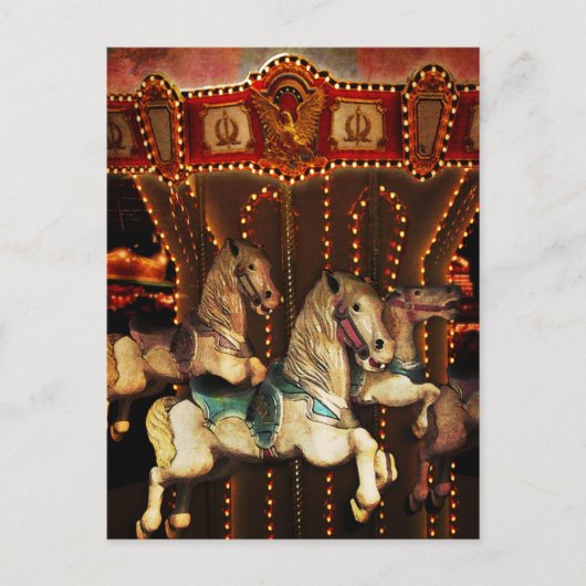Carte Postale Chevaux de carrousel (Devant)
