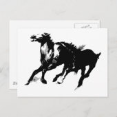 Carte Postale Chevaux de course (Devant / Derrière)