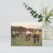 Carte Postale Chevaux de course à Longchamp par Edgar Degas (Debout devant)