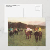 Carte Postale Chevaux de course à Longchamp par Edgar Degas (Devant / Derrière)