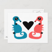 Carte Postale Chevaux de mer divins en amour (Devant / Derrière)