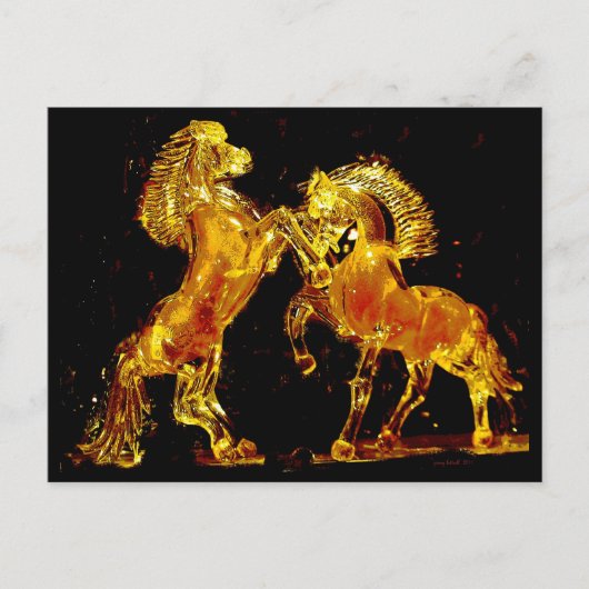 Carte Postale Chevaux de verre de Murano Italie (Devant)