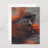 Carte Postale Chevaux d'Imaginaire : Nuages (Devant / Derrière)