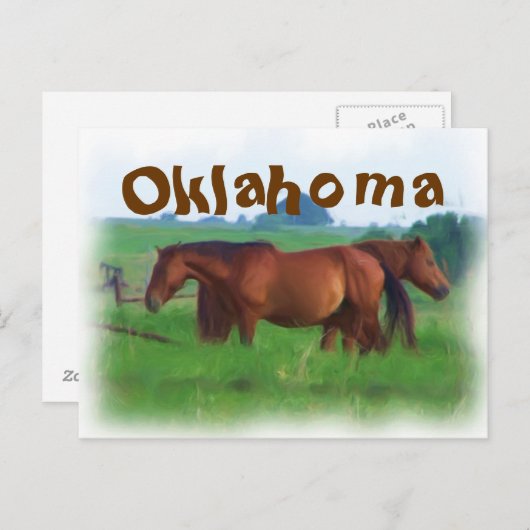 Carte Postale Chevaux d'Oklahoma 2 (Devant / Derrière)
