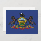 Carte Postale Chevaux du drapeau de l'État de Pennsylvanie (Devant / Derrière)