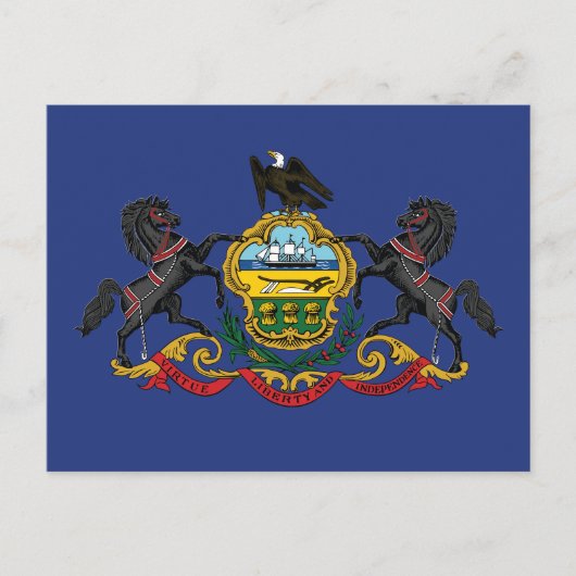 Carte Postale Chevaux du drapeau de l'État de Pennsylvanie (Devant)