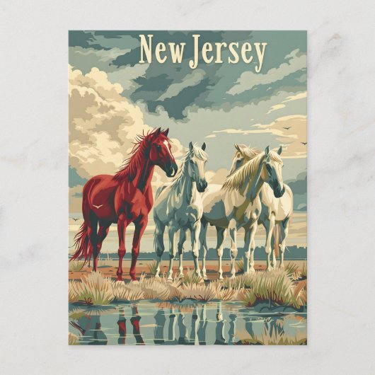 Carte Postale Chevaux du New Jersey (Devant)