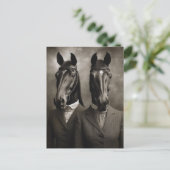 Carte Postale Chevaux en costumes noir et blanc (Debout devant)